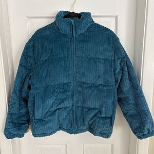Sundance Florrie Puffer Teal Corduroy Jacket